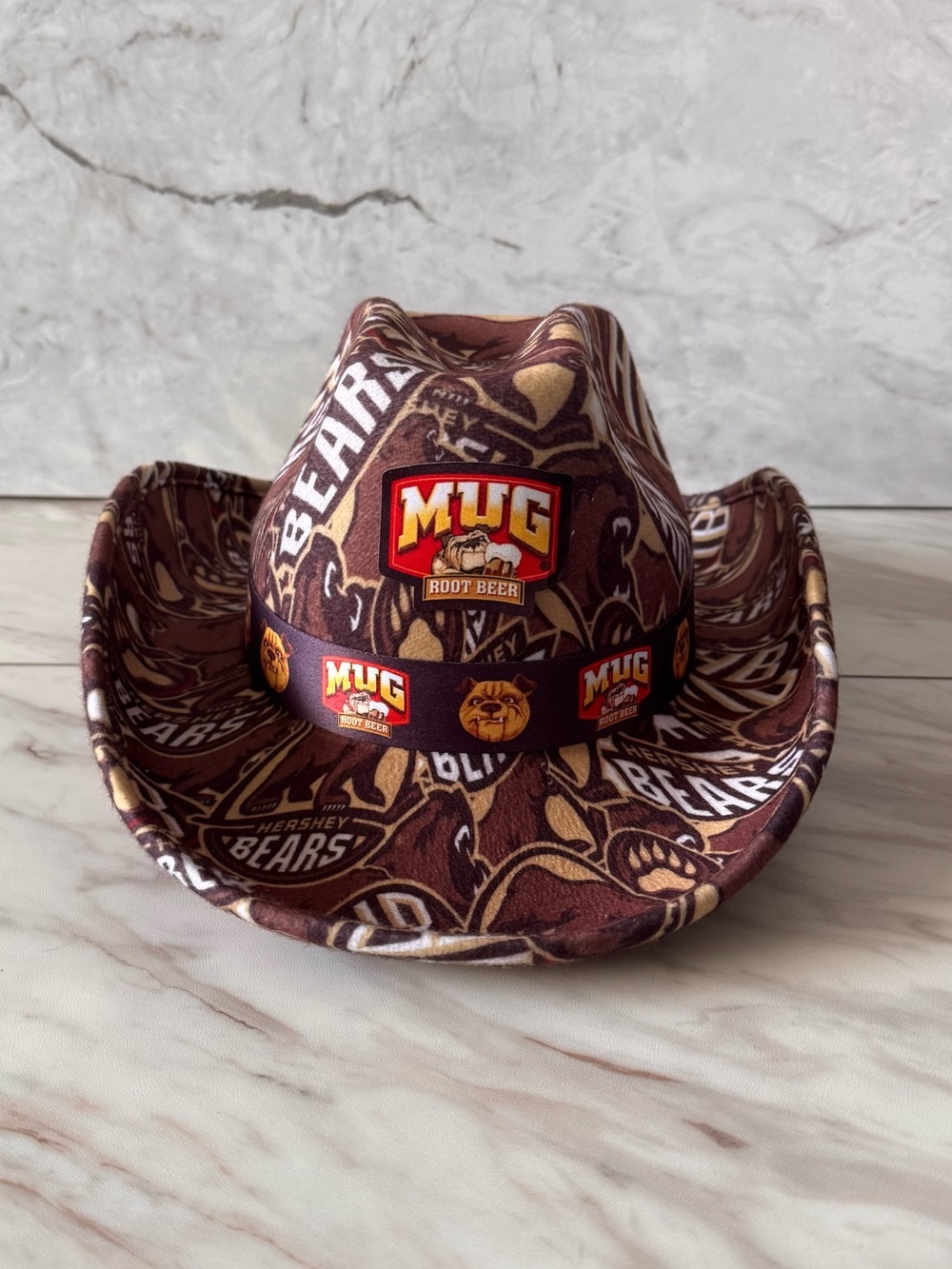 2025-26 Hershey Bears x Mug Root Beer Cowboy Hat Giveaway AHL Hockey Souvenir